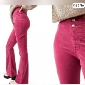 Free People Pink Jayde Corduroy Pants Pink 28